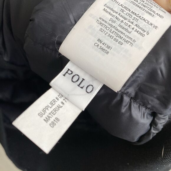 Polo Ralph Lauren Performance Jacket Men Small Black Full Zip White Duck Down - Picture 8 of 13